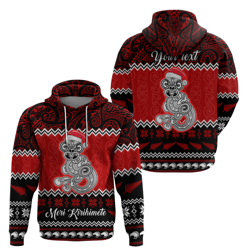 Personalised New Zealand Christmas Hoodie Maori Tiki Meri Kirihimete LT9
