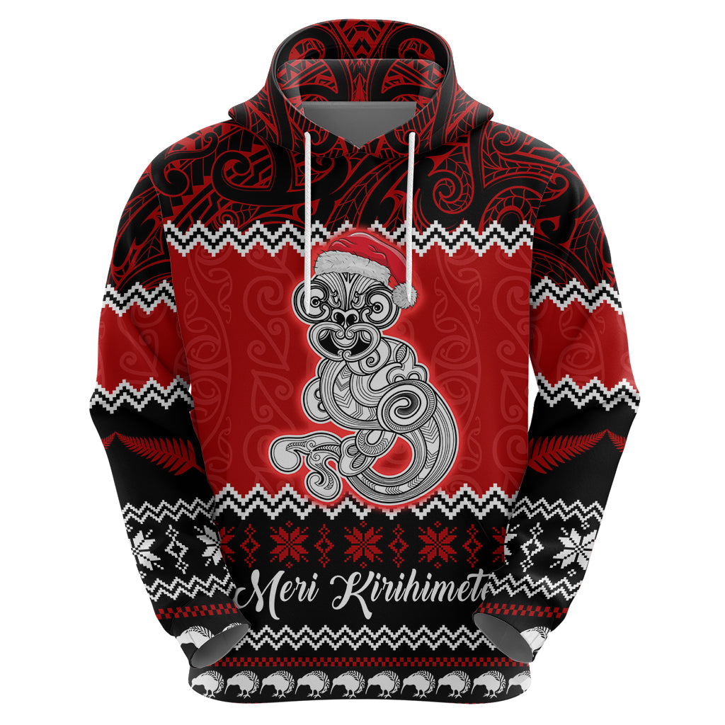 Personalised New Zealand Christmas Hoodie Maori Tiki Meri Kirihimete LT9