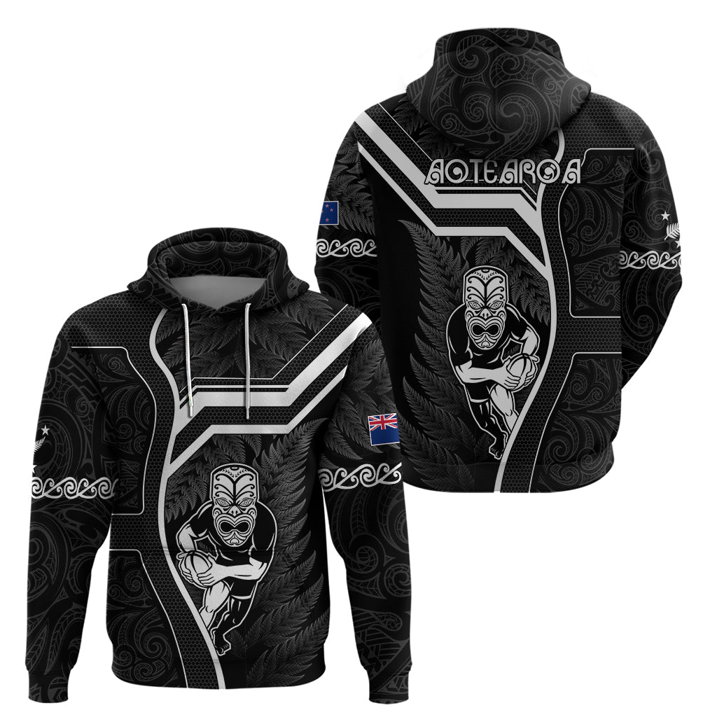 New Zealand Aotearoa Rugby Hoodie Black Fern Maori Tribal Sporty Style LT9