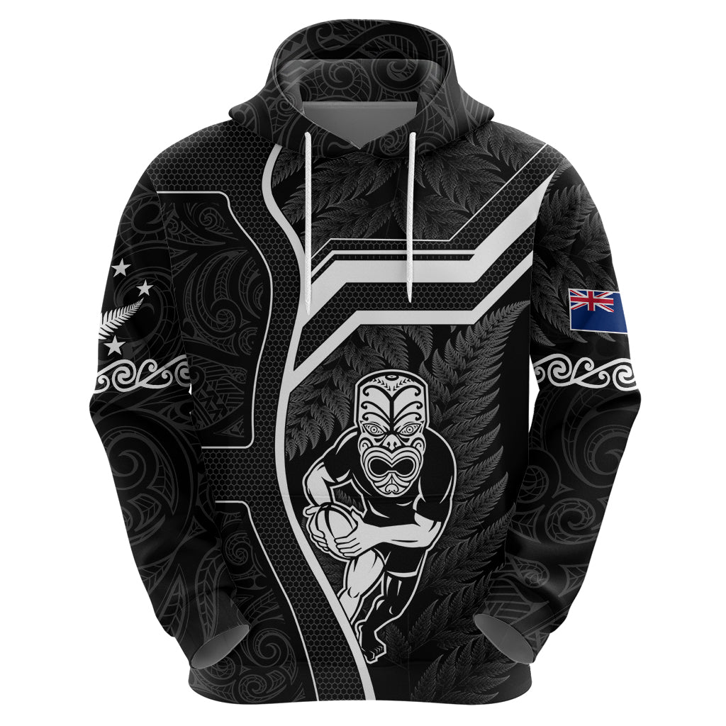 New Zealand Aotearoa Rugby Hoodie Black Fern Maori Tribal Sporty Style LT9