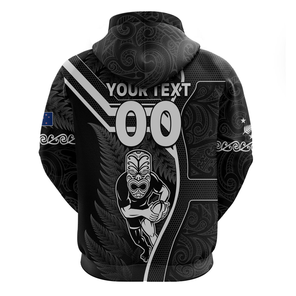 Custom New Zealand Aotearoa Rugby Hoodie Black Fern Maori Tribal Sporty Style LT9