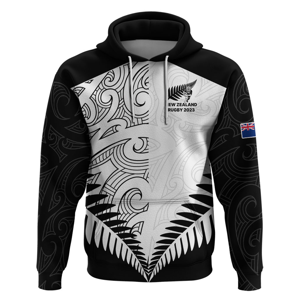 New Zealand Rugby Hoodie Proud Aoteroa Stylised Maori Koru LT9