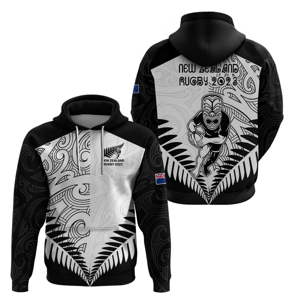 New Zealand Rugby Hoodie Proud Aoteroa Stylised Maori Koru LT9