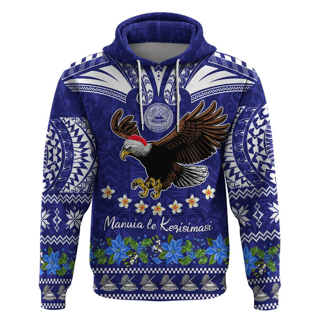 Personalised American Samoa Christmas Hoodie Manuia le Kerisimasi Polynesian Tribal LT9