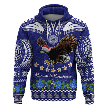 Personalised American Samoa Christmas Hoodie Manuia le Kerisimasi Polynesian Tribal LT9