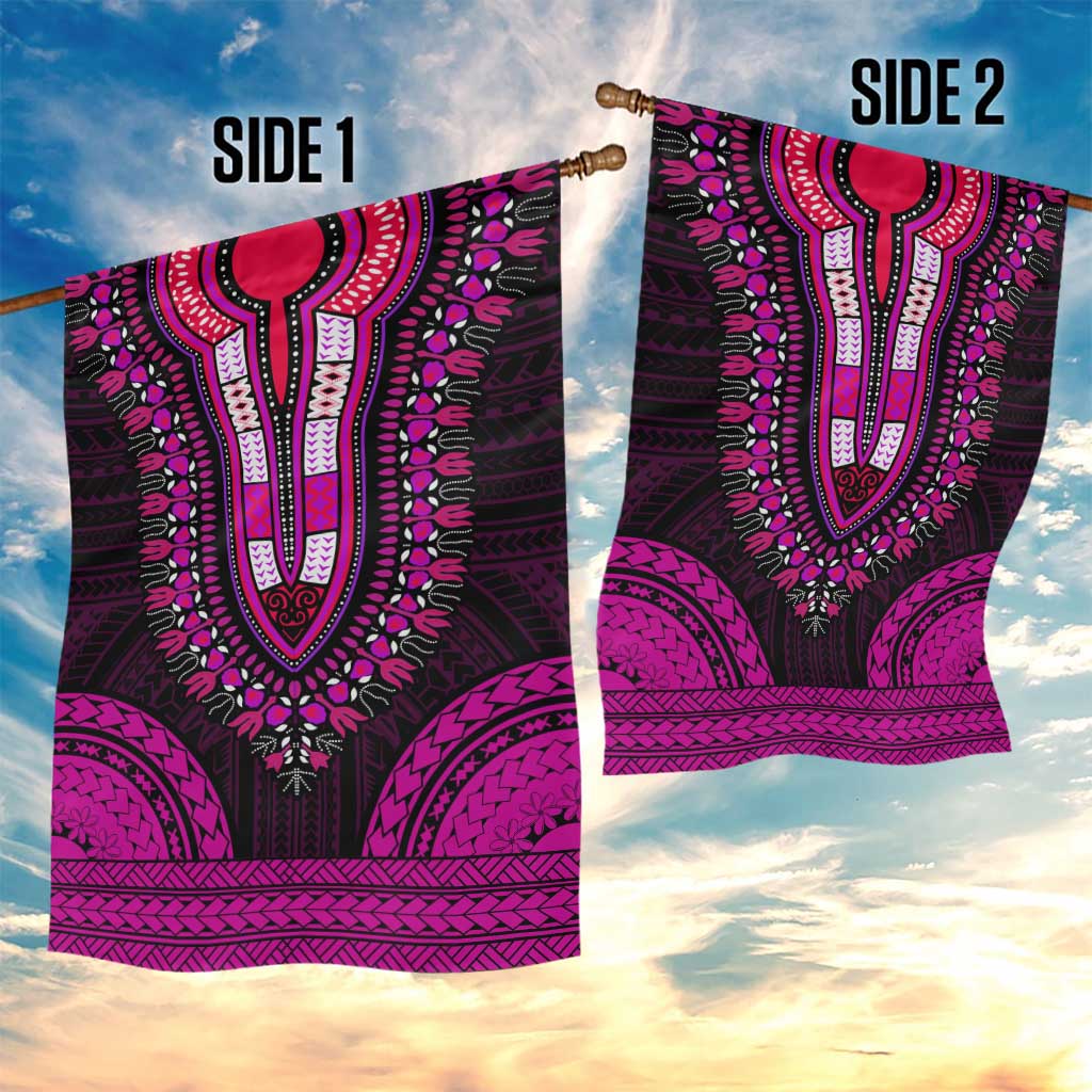 African Dashiki and Polynesian Pattern Garden Flag Pink LT9