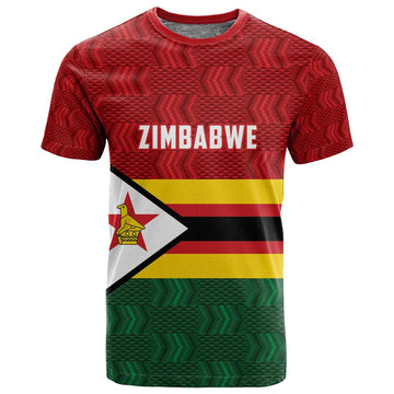 Custom Africa Cricket Zimbabwe T shirt Zimbabwean Pattern Flag Motif LT9