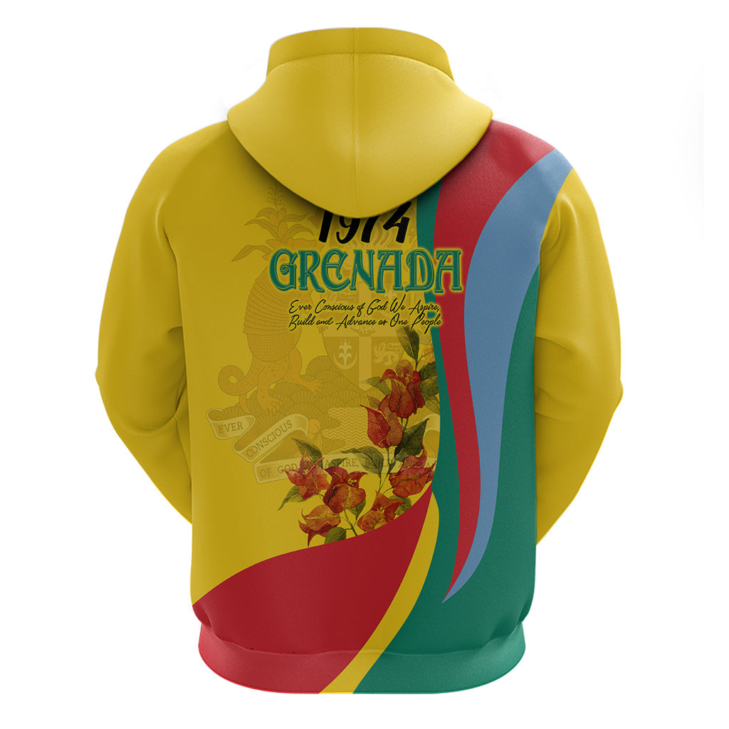 Grenada Independence Day Hoodie Bougainvillea Flowers Flag Style LT9