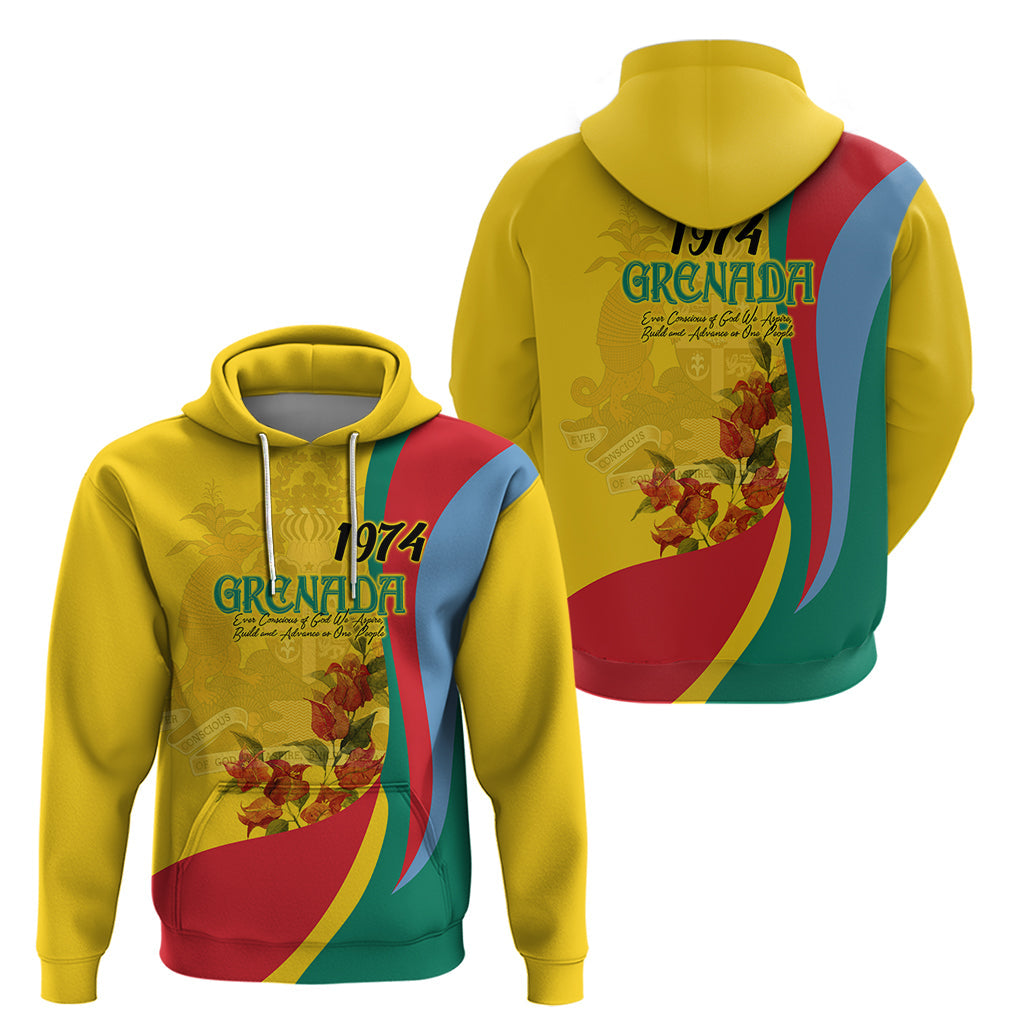 Grenada Independence Day Hoodie Bougainvillea Flowers Flag Style LT9