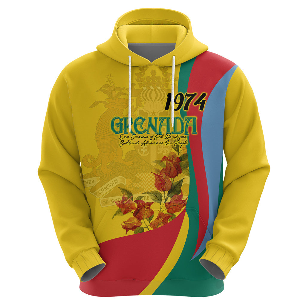 Grenada Independence Day Hoodie Bougainvillea Flowers Flag Style LT9