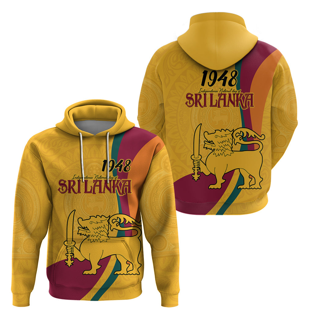 Sri Lanka National Day Hoodie The Lion Passant With Ketayam Wood Art LT9