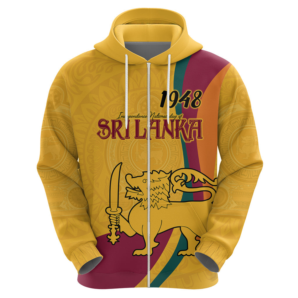 Sri Lanka National Day Hoodie The Lion Passant With Ketayam Wood Art LT9