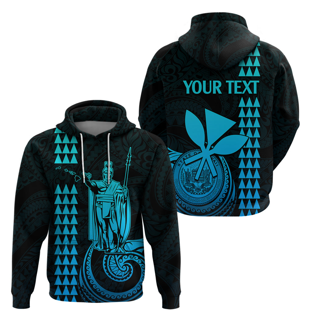 Custom Hawaii Hoodie King Kamehameha - Aqua LT9