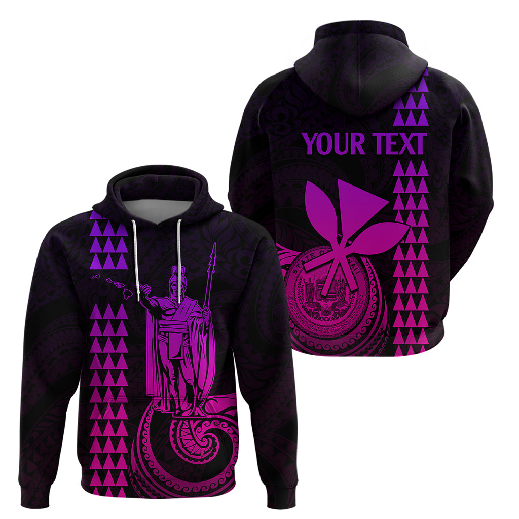 Custom Hawaii Hoodie King Kamehameha - Pink Gradient LT9