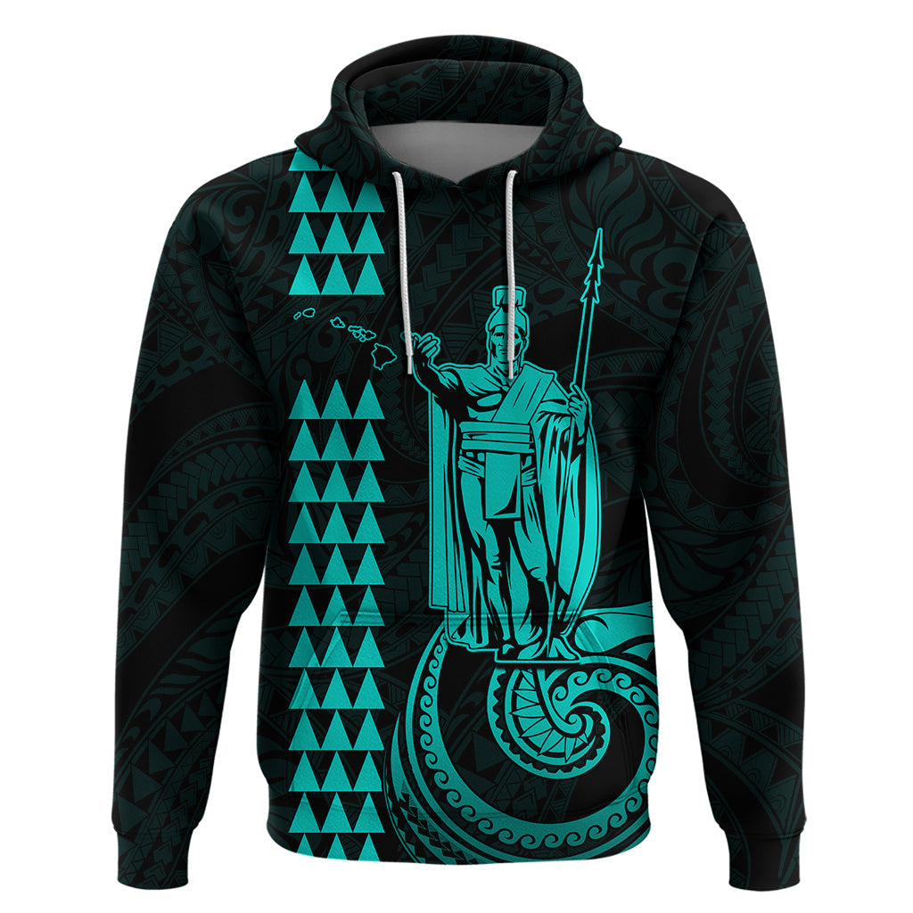 Custom Hawaii Hoodie King Kamehameha - Turquoise LT9