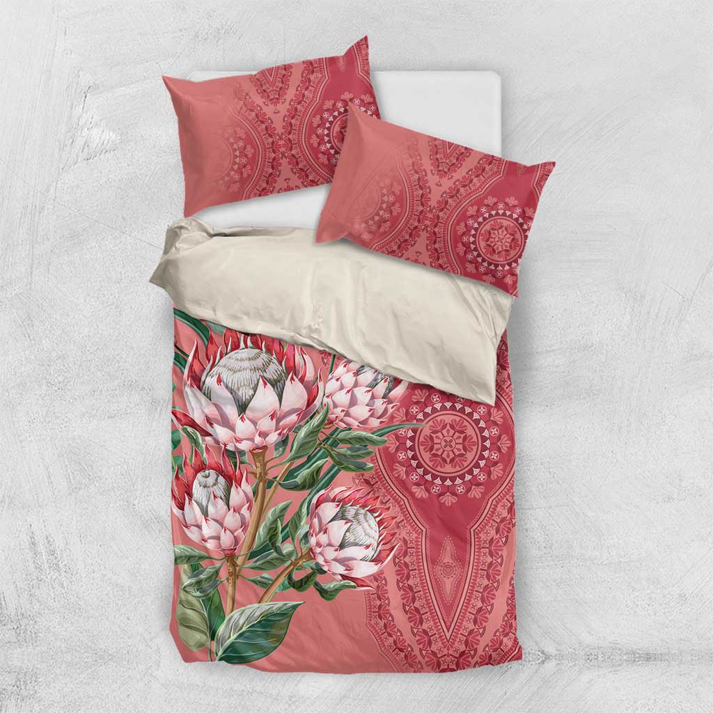 Afro King Proteas Dashiki Motif Bedding Set Peach Style LT9