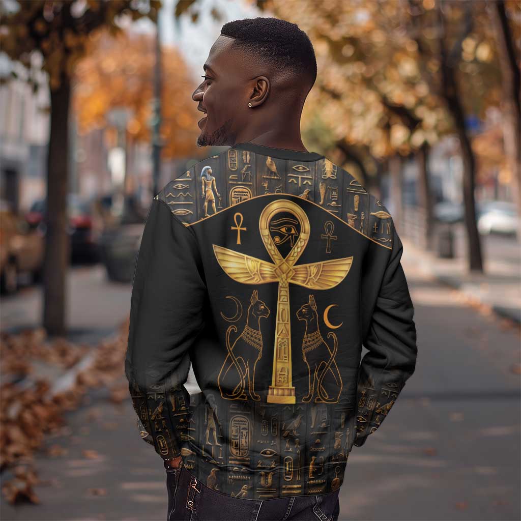 Ankh with Eye of Horus Sweatshirt Ancient Egypt Culture LT9