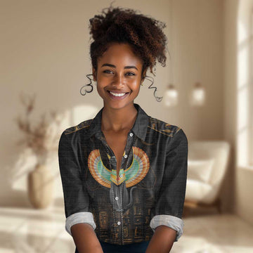 Winged Egypt Cats Women Casual Shirt Ancient Egypt Culture LT9
