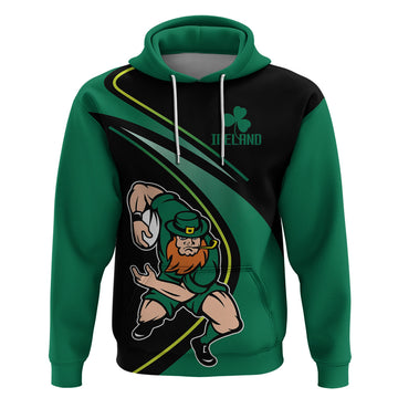 Custom Ireland Rugby Hoodie Irish Shamrocks Warriors Sporty Style LT9