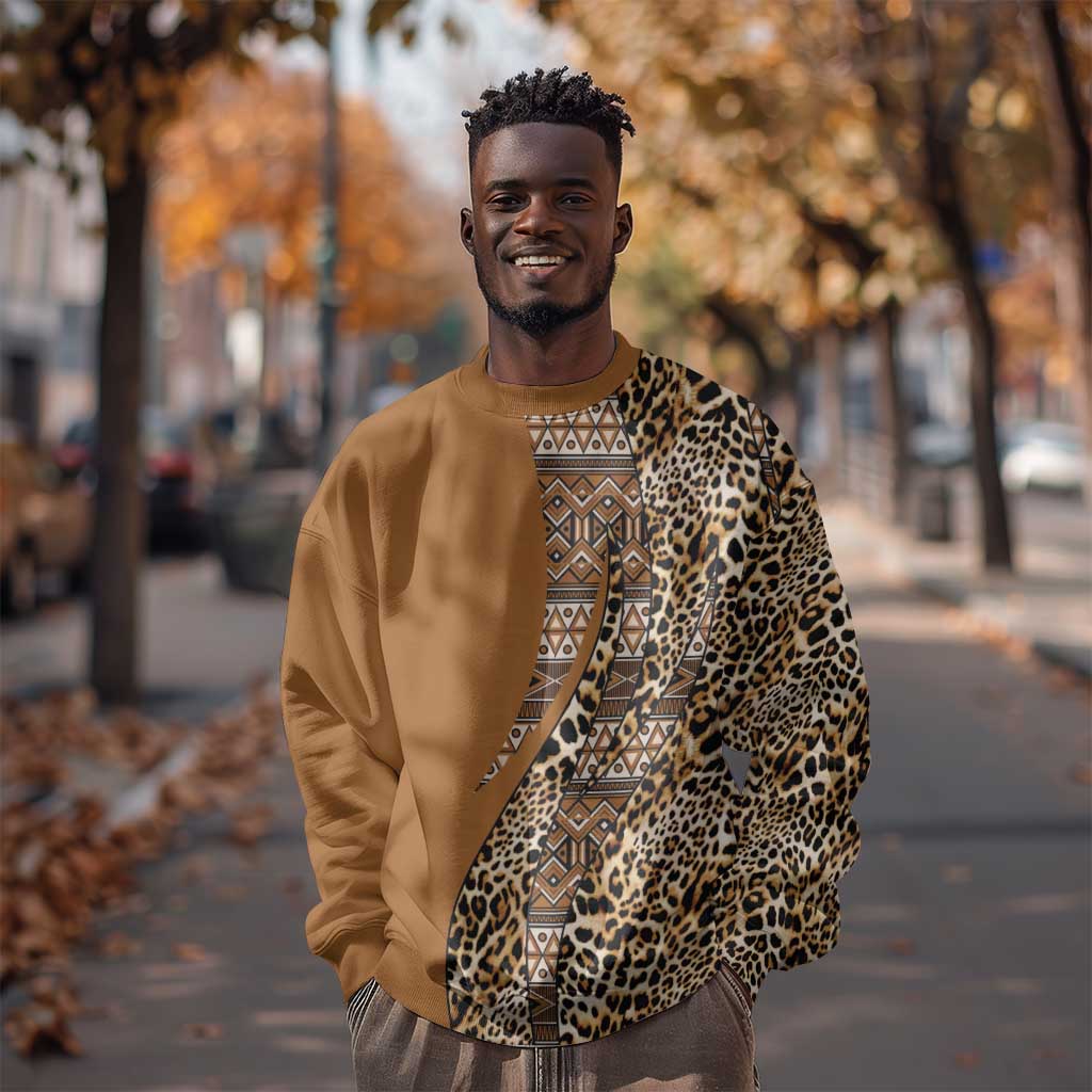 Afro Leopard Mix Native Tribal Pattern Sweatshirt LT9