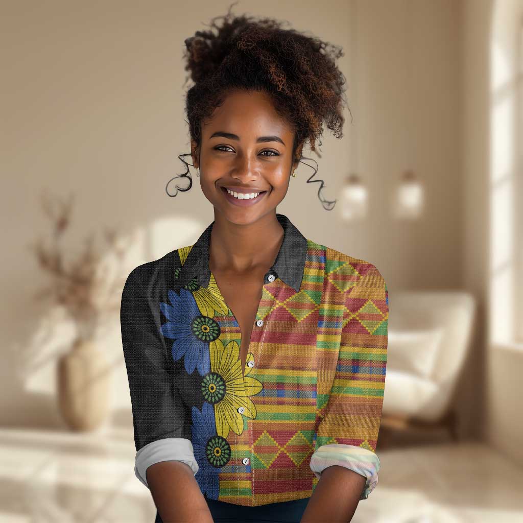 African Ethnic Kitenge Ankara Style Women Casual Shirt LT9