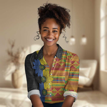 African Ethnic Kitenge Ankara Style Women Casual Shirt LT9