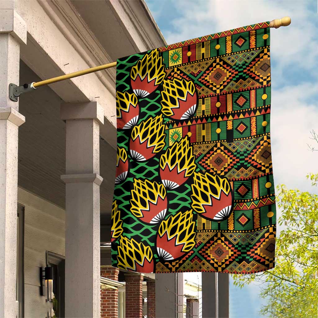 African Tribal Geometric Mixed Kanga Pattern Garden Flag LT9