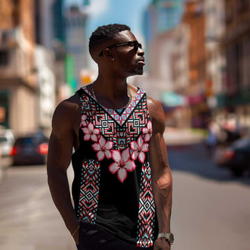 Afro Adenium Multiflorum Flowers Men Tank Top Mix Native Tribal Pattern LT9
