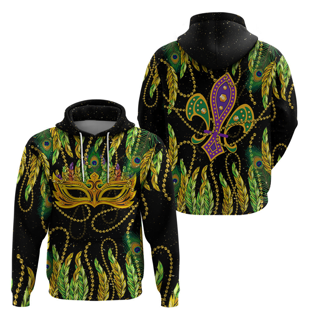 Feather Mask Mardi Gras Hoodie LT9