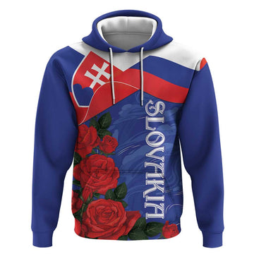 Slovakia Flag Mixed Rose Flowers Hoodie LT9