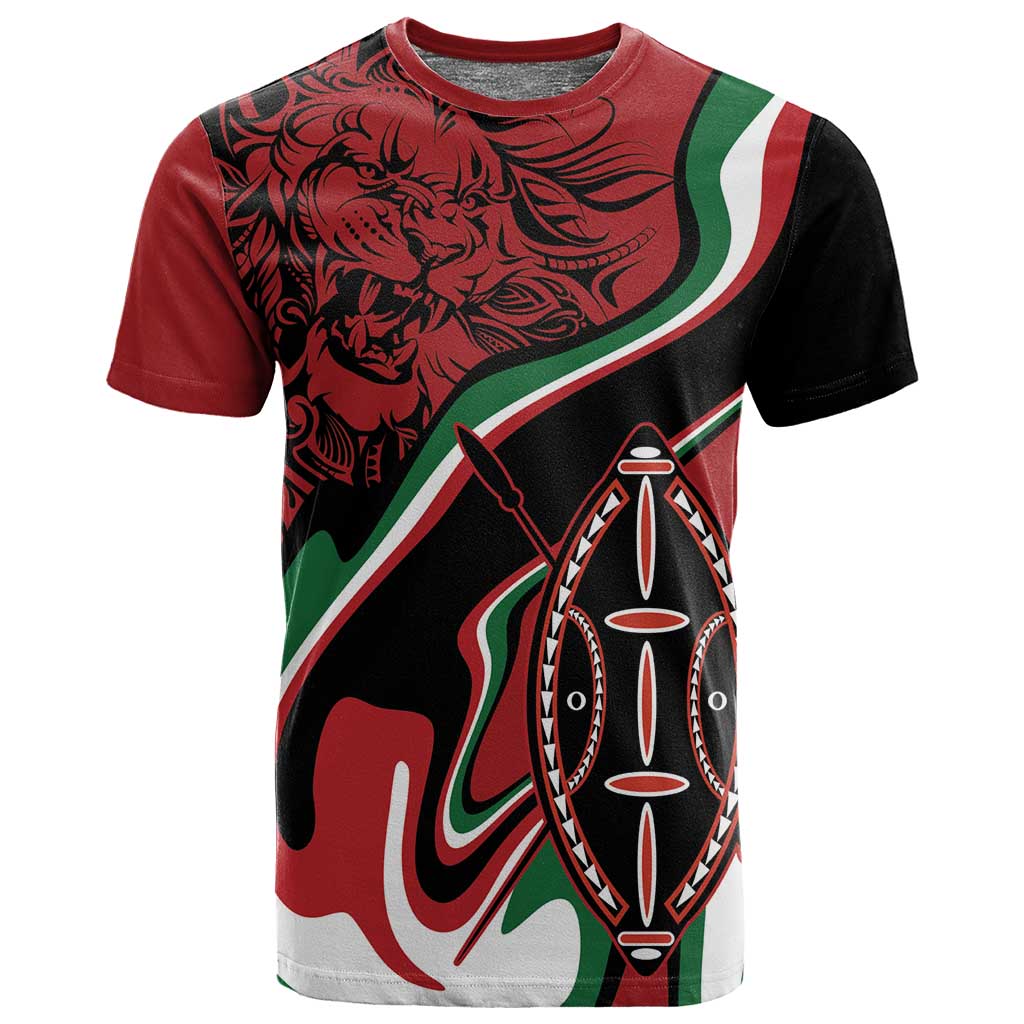 Happy Jamhuri Day Kenya T shirt Kenyan Lion and Maasai Shield LT9