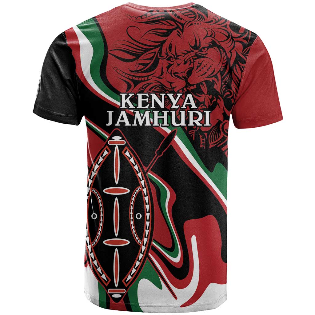 Happy Jamhuri Day Kenya T shirt Kenyan Lion and Maasai Shield LT9