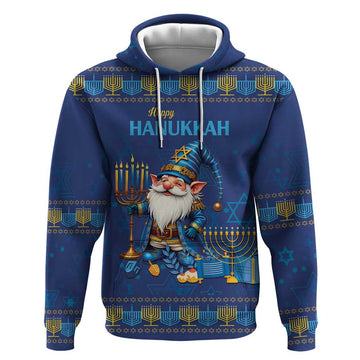 Hanukkah Jewish Star of David Hoodie Chilling With My Gnomies LT9