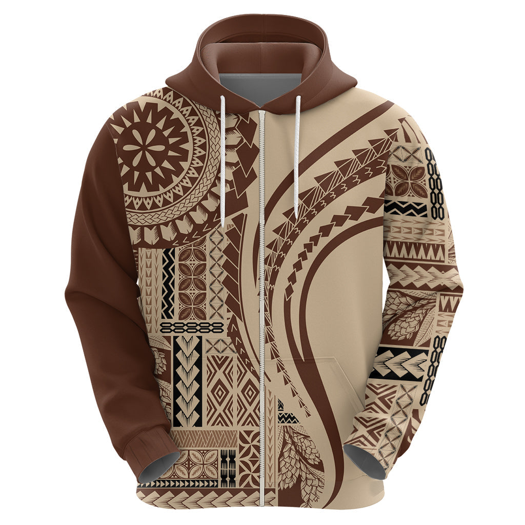 Samoa Siapo Arty Hoodie Brown Style LT9