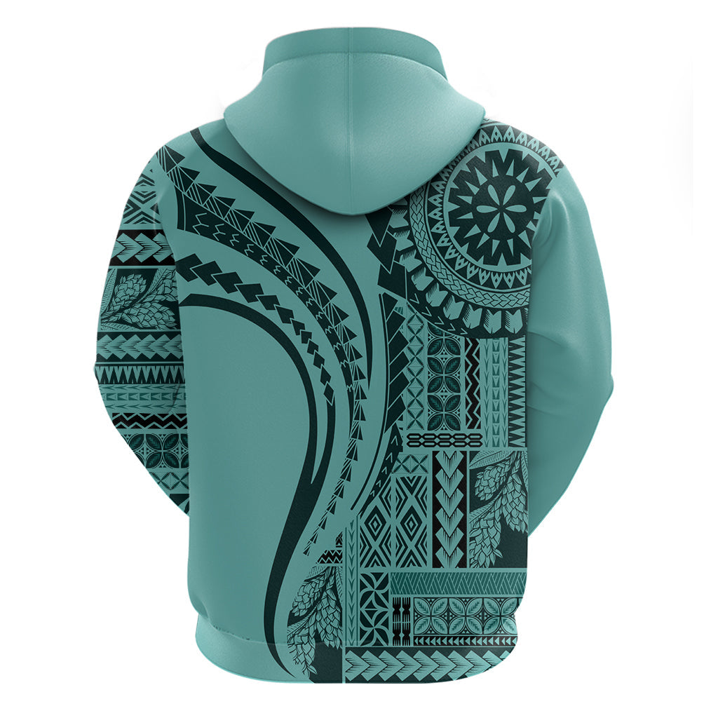 Samoa Siapo Arty Hoodie Turquoise Style LT9