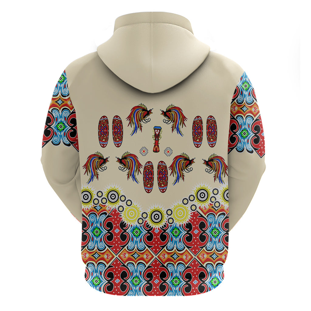 Papua Batik Motif Bird Of Paradise and Native Papuan Shield Hoodie LT9