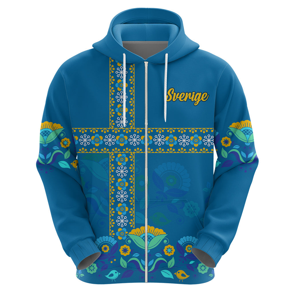 Sweden Hoodie Konungariket Sverige Scandinavian Pattern LT9