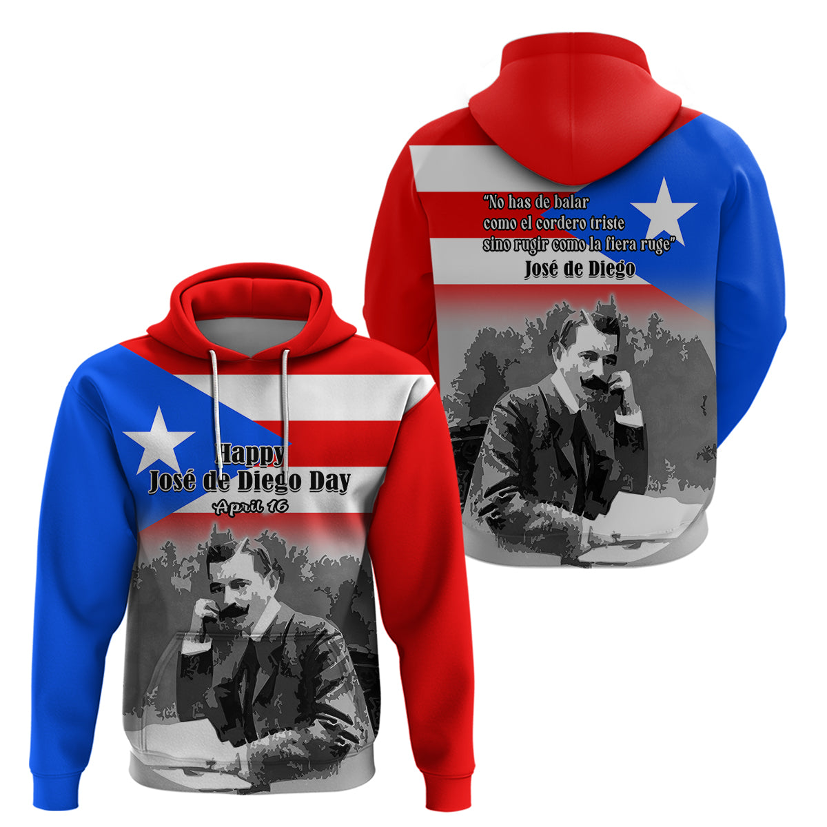 Puerto Rico Hoodie Happy Jose de Diego Day LT14