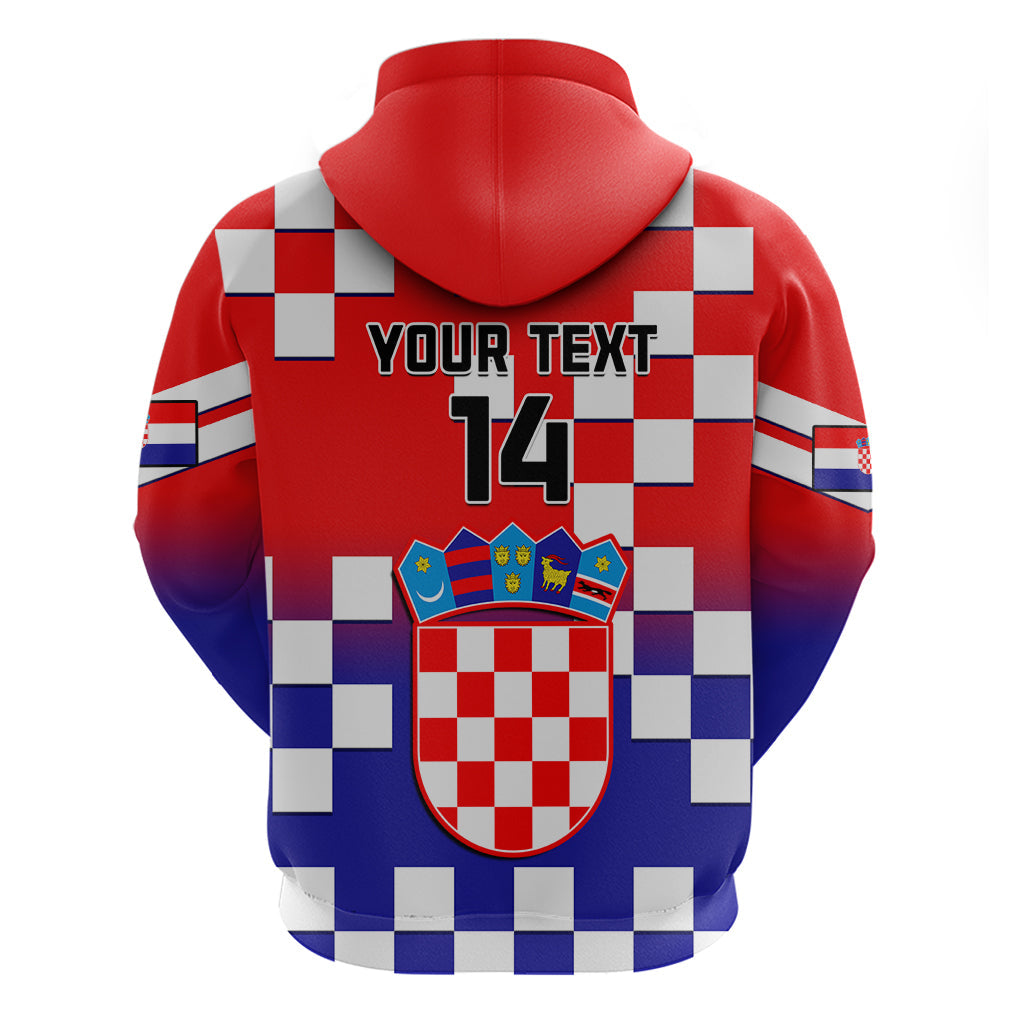 Personalised Croatia Hoodie Hrvatska Checkerboard Gradient Style LT14