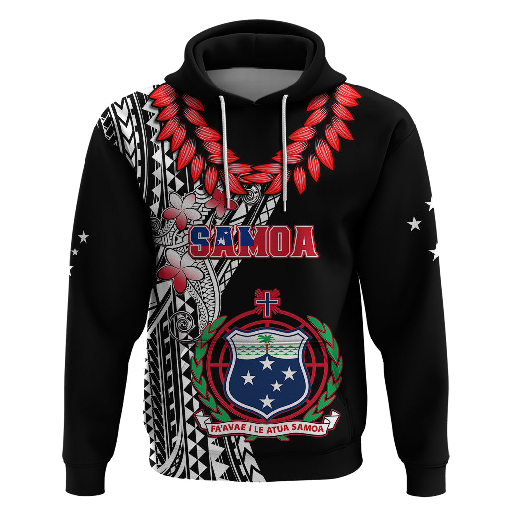 Polynesian Pride Samoa Hoodie Ula Fala Mix Samoan Tribal Black Version LT14