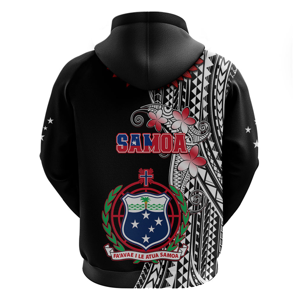 Polynesian Pride Samoa Hoodie Ula Fala Mix Samoan Tribal Black Version LT14