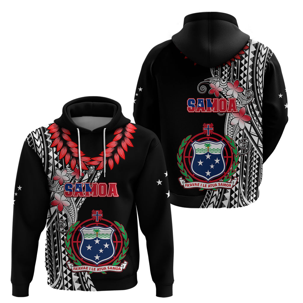 Polynesian Pride Samoa Hoodie Ula Fala Mix Samoan Tribal Black Version LT14