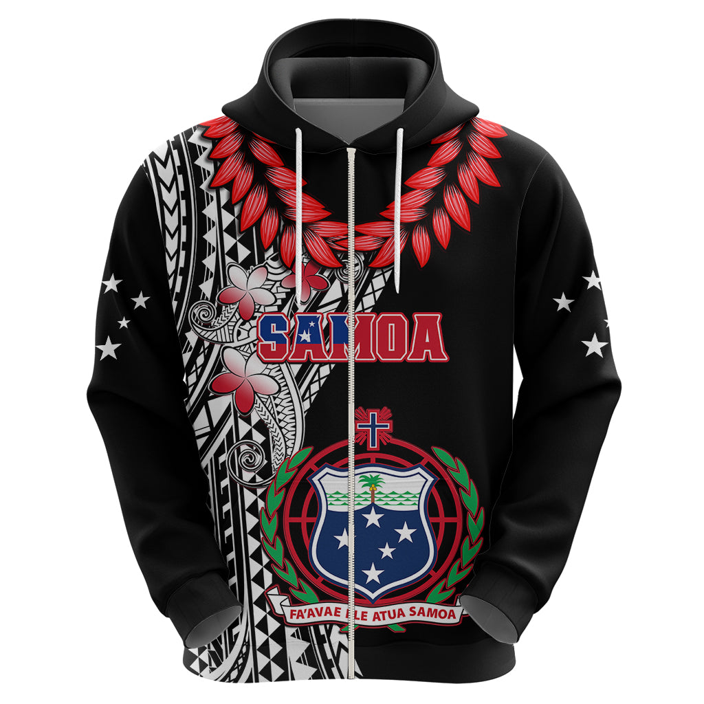 Polynesian Pride Samoa Hoodie Ula Fala Mix Samoan Tribal Black Version LT14