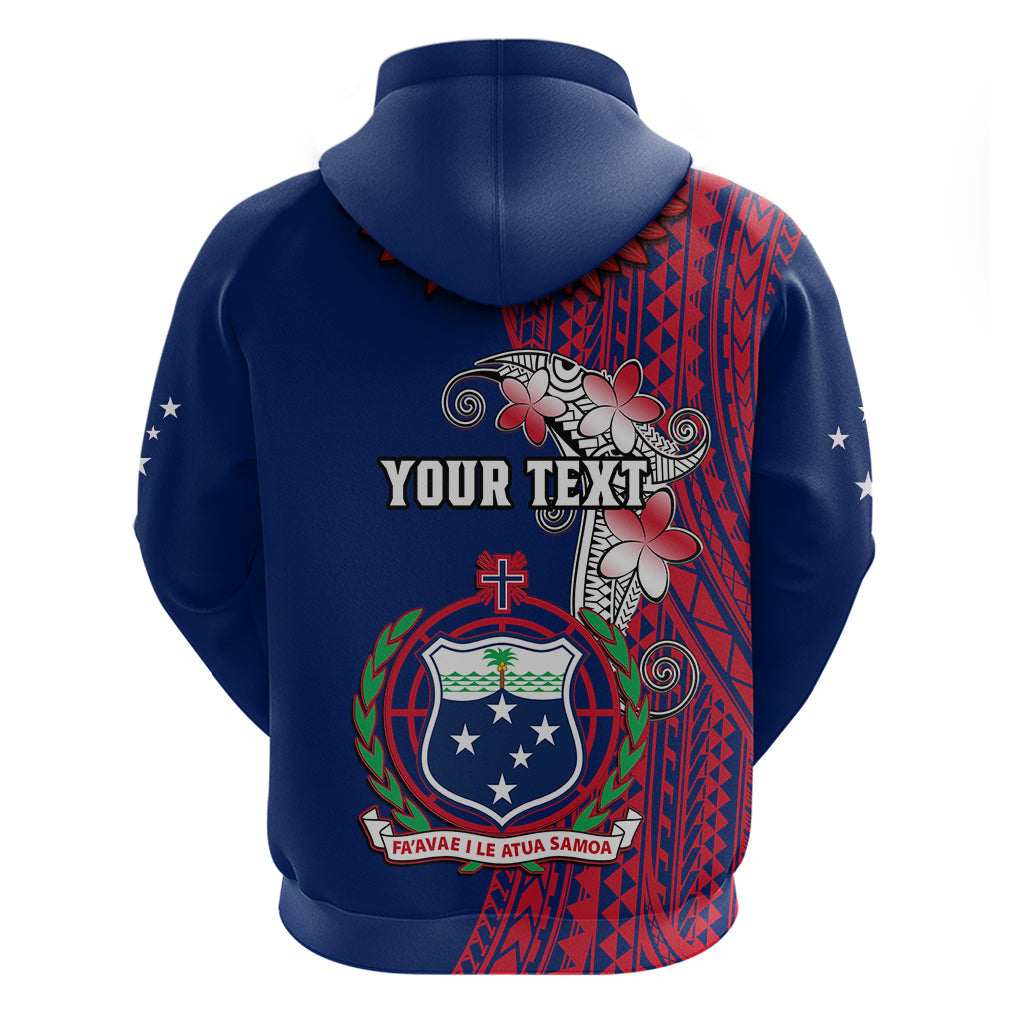 Personalised Samoa Hoodie Ula Fala Mix Samoan Tribal Blue Version LT14