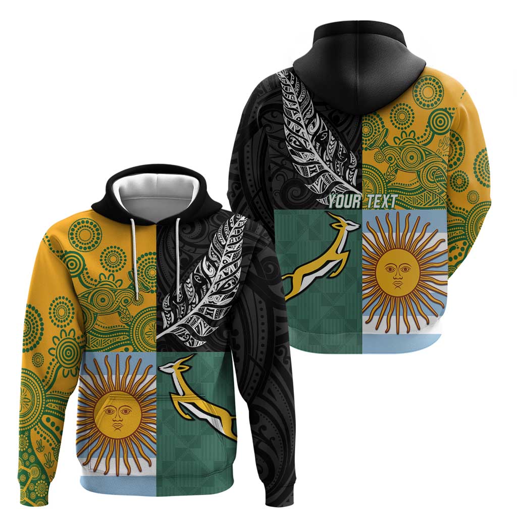 Personalised Rugby 2025 Championship Hoodie Combination of Southern Hemisphere Countries LT14