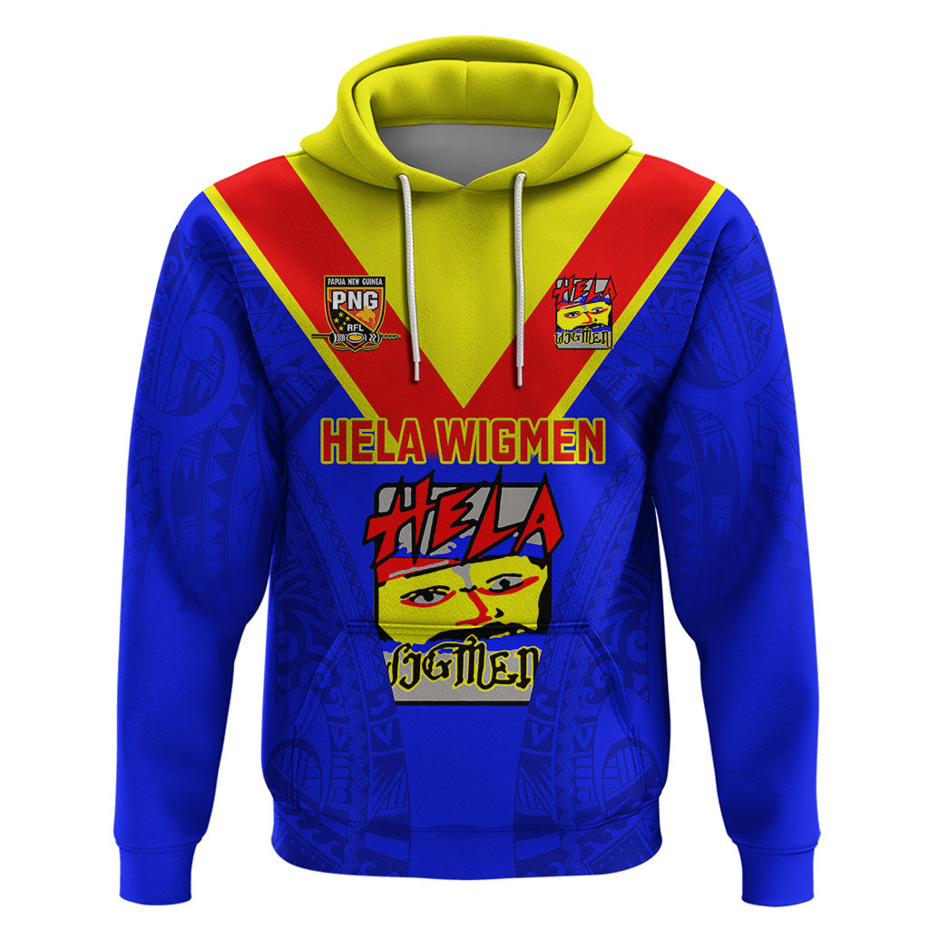 Custom Papua New Guinea Rugby Hoodie Hela Wigmen PNG Polynesian Pattern LT14