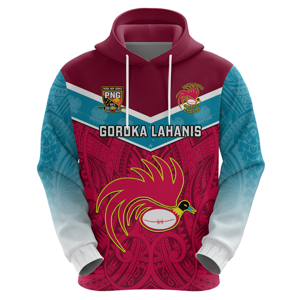 Custom Papua New Guinea Rugby Hoodie Goroka Lahanis PNG Polynesian Pattern LT14