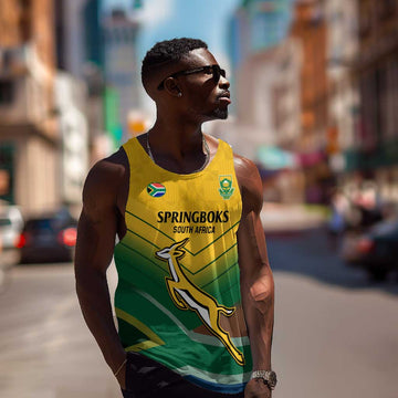 Custom South Africa Rugby Men Tank Top Springboks Go Champions African Pattern LT14