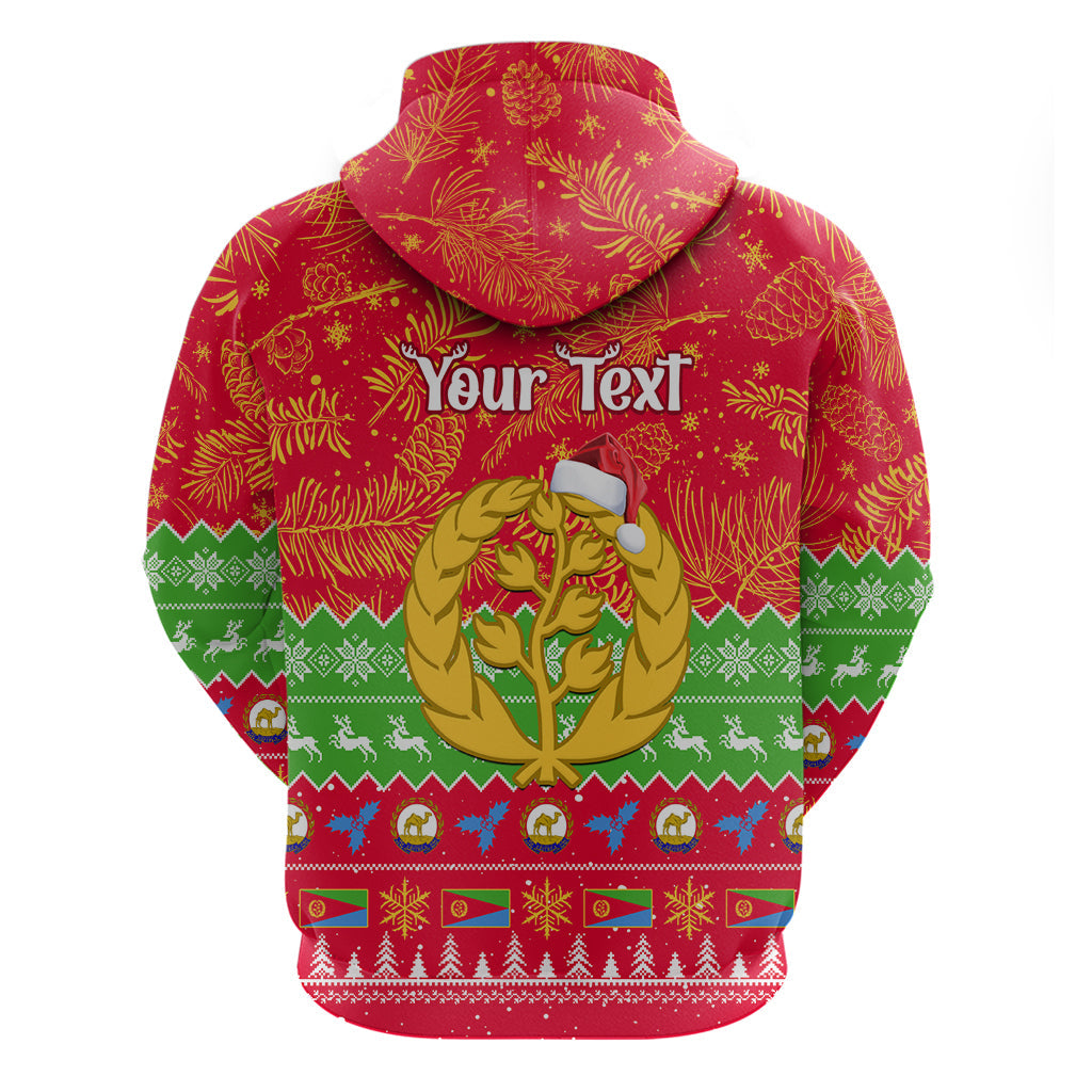 Personalised Eritrea Christmas Hoodie Eritrean Olive Santa Claus Merry Xmas LT14
