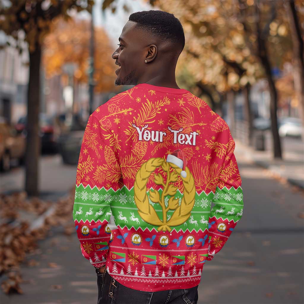 Personalised Eritrea Christmas Sweatshirt Eritrean Olive Santa Claus Merry Xmas LT14